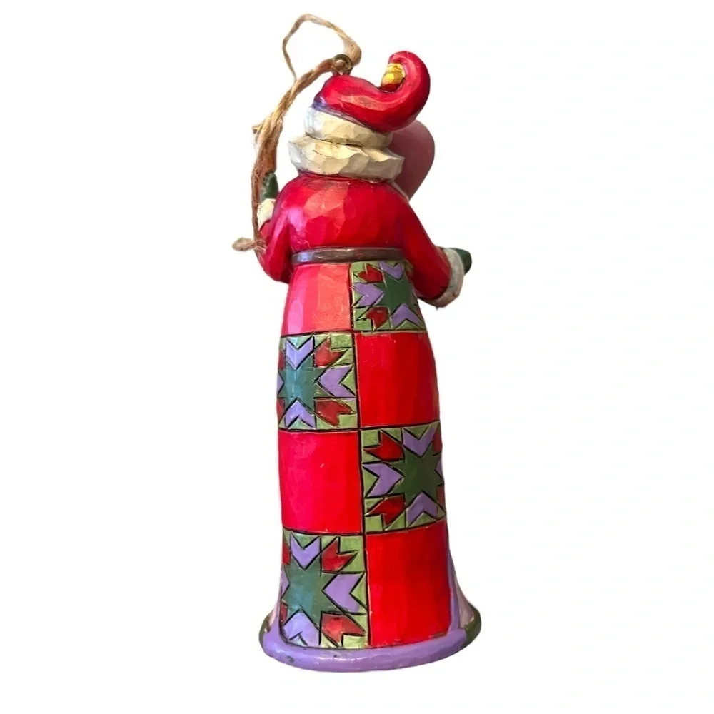 Jim Shore Christmas Santa w/Bell & Winter Town Scene Hanging Ornament 2013